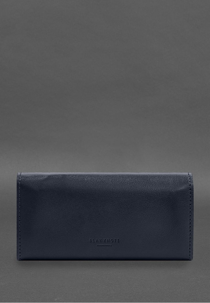Шкіряний клатч (портмоне) на кнопці 5.0 Синій BN-KLATCH-5-navy-blue фото
