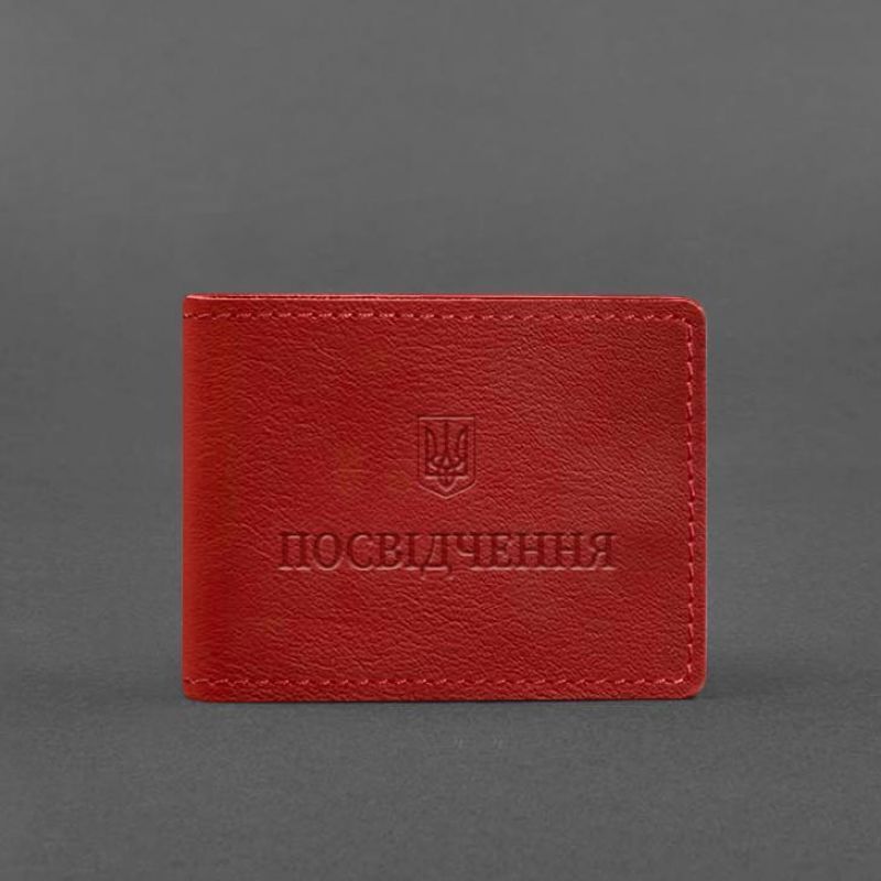 Универсальная кожаная обложка для удостоверения красная BN-IDC-3-red фото