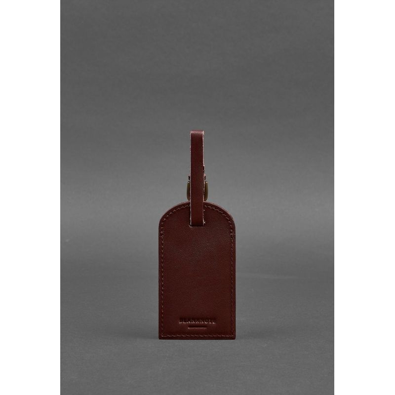 Кожаная бирка для багажа 2.0 Бордовая Краст BN-TAG-2-vin фото