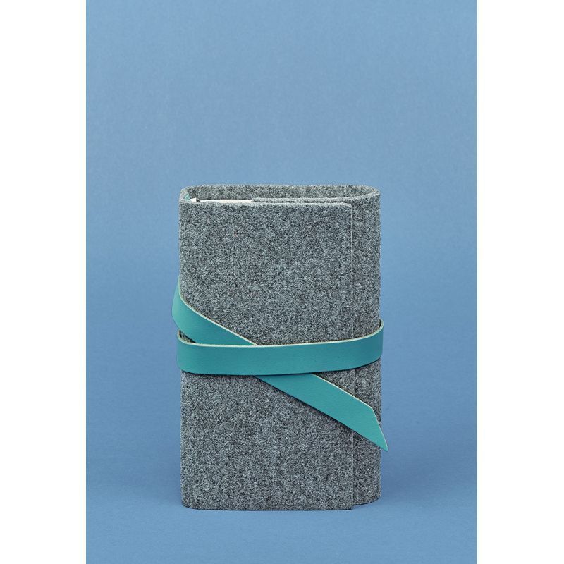 Фетровий жіночий блокнот (Софт-бук) 1.0 з шкіряними бірюзовими вставками BN-SB-1-st-flt-tiffany фото