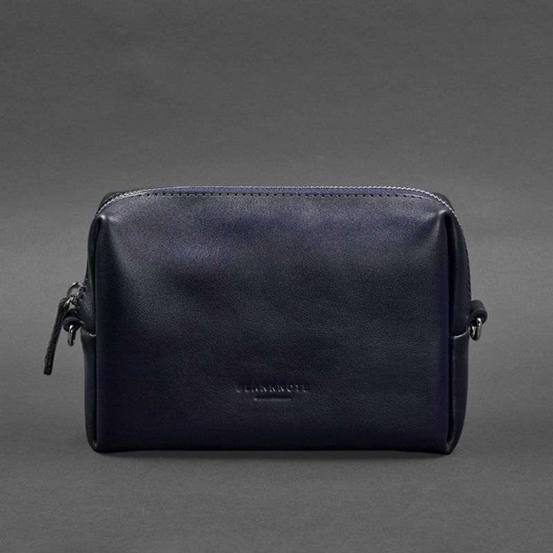 Шкіряна косметичка-несесер 3.0 Синій Краст BN-CB-3-navy-blue фото