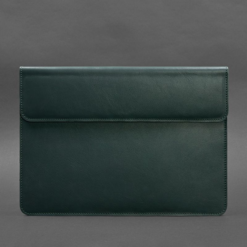 Шкіряний чохол-конверт на магнітах для MacBook 13 Зелений BN-GC-9-malachite фото