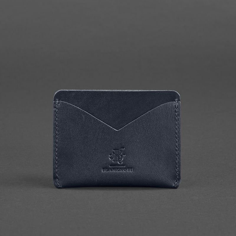 Шкіряна візитниця 5.0 темно-синя BN-KK-5-navy-blue фото