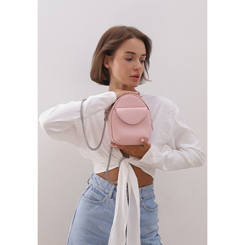 Кожаная женская мини-сумка Kroha розовый краст TW-Kroha-pink фото