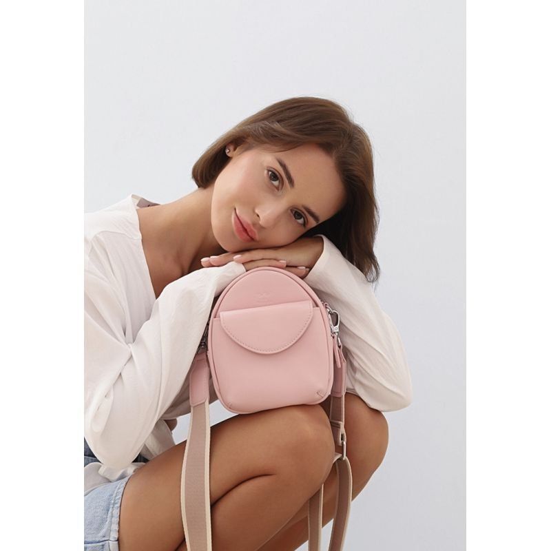 Кожаная женская мини-сумка Kroha розовый краст TW-Kroha-pink фото