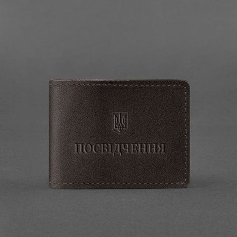 Универсальная кожаная обложка для удостоверения темно-коричневая BN-IDC-3-choko фото