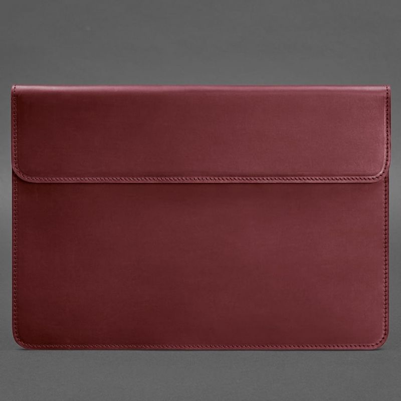 Кожаный чехол-конверт на магнитах для MacBook 16 дюйм Бордовый Crazy Horse BN-GC-12-vin-kr фото
