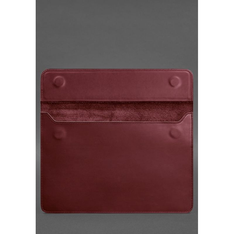 Кожаный чехол-конверт на магнитах для MacBook 16 дюйм Бордовый Crazy Horse BN-GC-12-vin-kr фото
