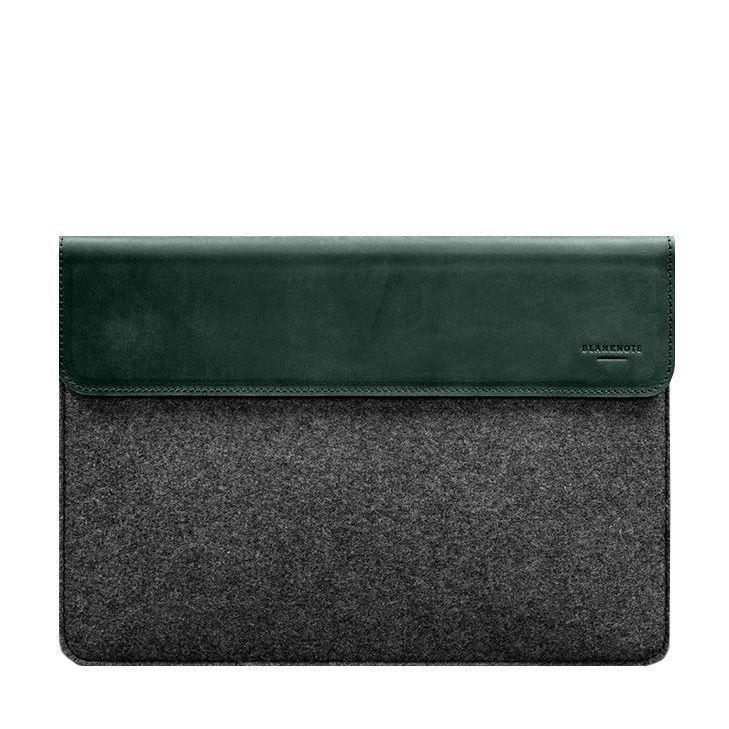 Чохол-конверт із клапаном шкіра+фетр для MacBook 15" Зелений Crazy Horse BN-GC-15-1-iz-felt-d фото