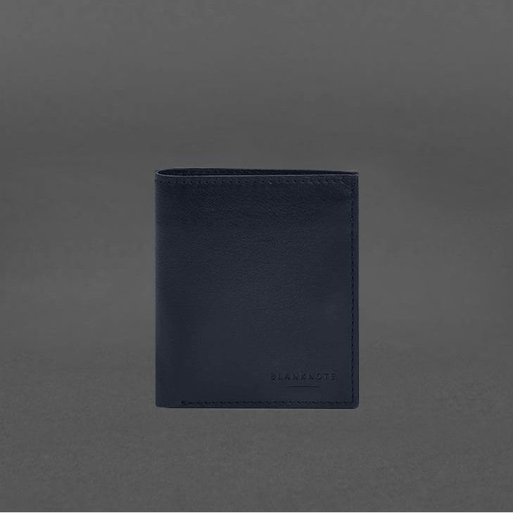 Шкіряне портмоне на кнопці Brut синій краст BN-PM-15-navy-blue фото
