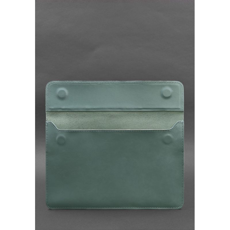 Кожаный чехол-конверт на магнитах для MacBook 14 Бирюзовый BN-GC-22-tiffany фото
