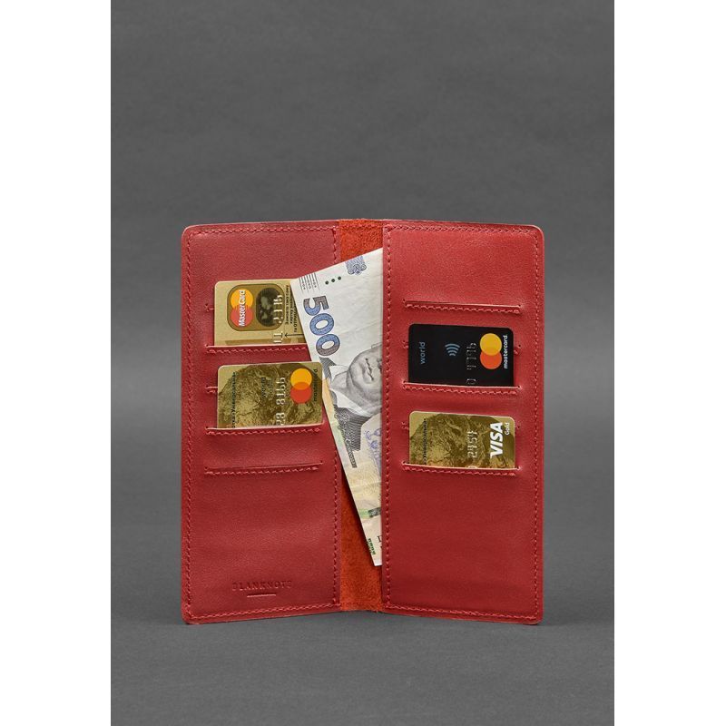 Шкіряне портмоне-купюрник 11.0 червоне Краст BN-PM-11-red фото