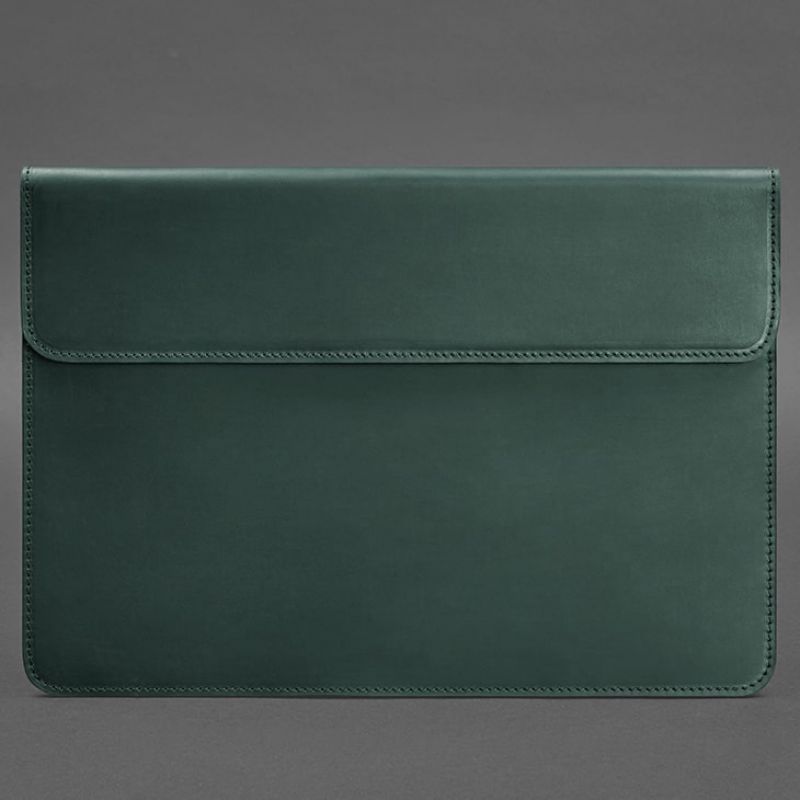 Кожаный чехол-конверт на магнитах для MacBook 16 дюйм Зеленый Crazy Horse BN-GC-12-iz фото