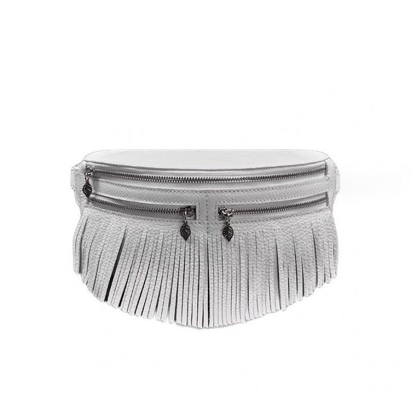 Шкіряна жіноча сумка на пояс Spirit біла BN-BAG-15-white фото