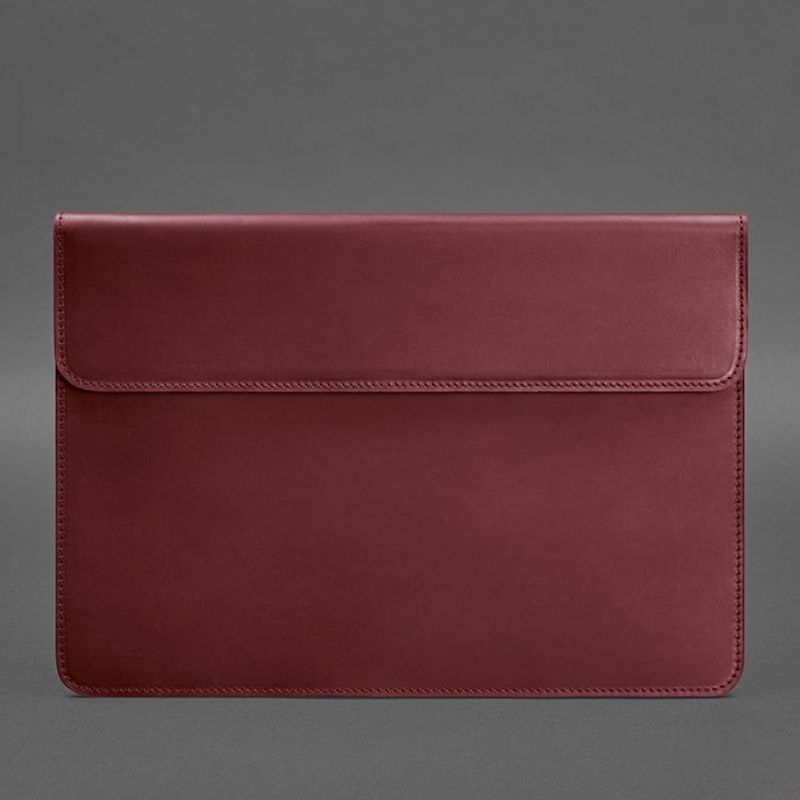 Кожаный чехол-конверт на магнитах для MacBook 13 Бордовый Crazy Horse BN-GC-9-vin-kr фото