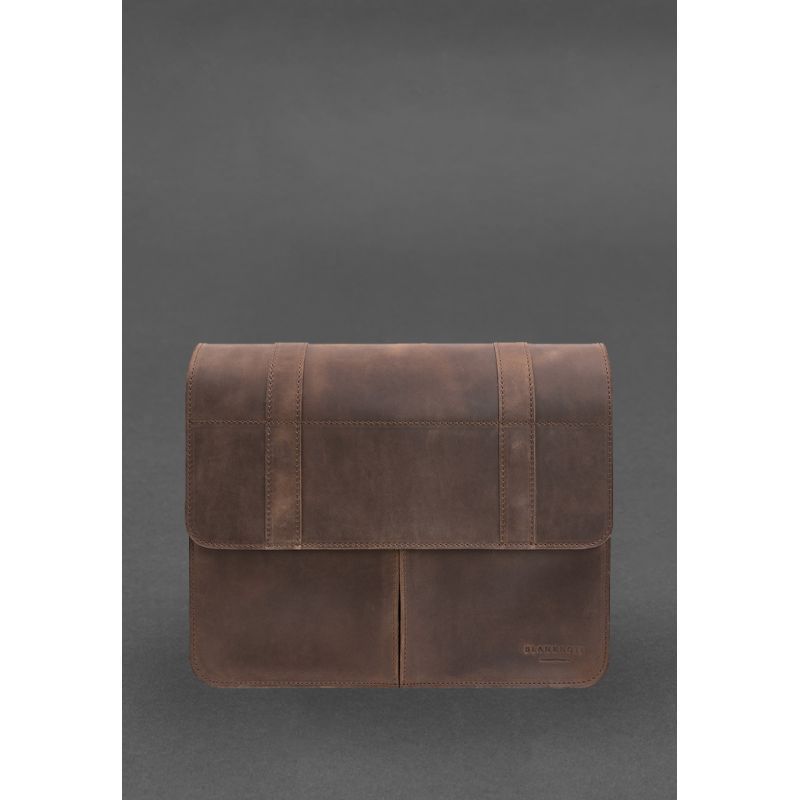 Шкіряна сумка-портфель Classic темно-коричневий Crazy Horse з ефектом Pull Up BN-BAG-55-o фото