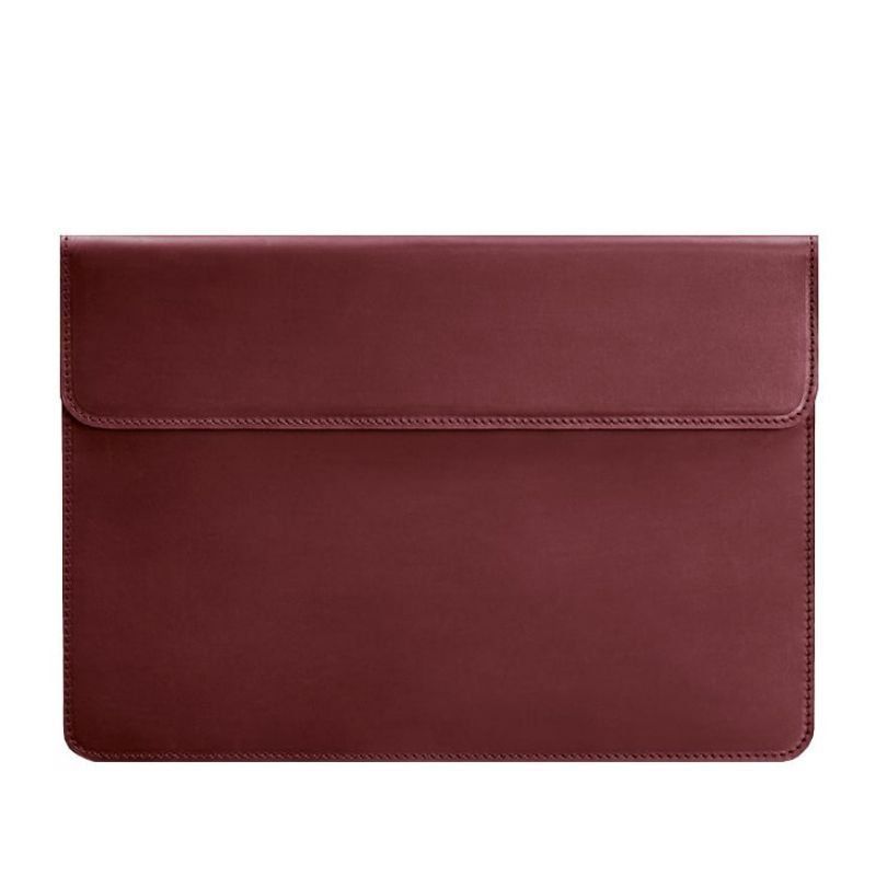 Кожаный чехол-конверт на магнитах для MacBook 14 Бордовый Crazy Horse BN-GC-22-vin-kr фото